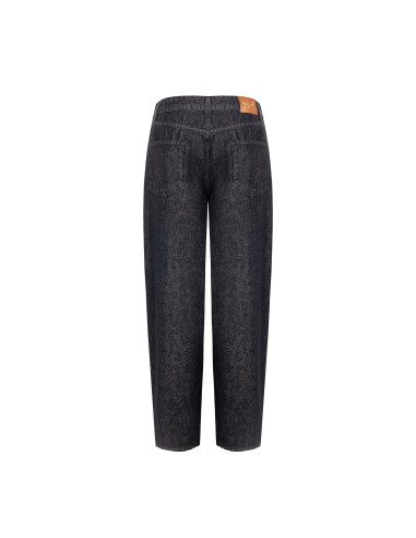 Wide-leg jeans with a logo patch on the back pocket – Rinascimento