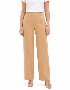 Rinascimento Velvet-Effect Viscose-Blend Palazzo Trousers with Side Zip