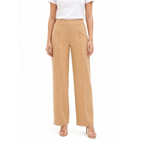 Pantaloni Palazzo In Misto Viscosa Effetto Velluto Con Zip Laterale Rinascimento