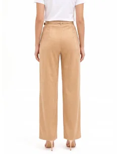 Rinascimento Velvet-Effect Viscose-Blend Palazzo Trousers with Side Zip 2