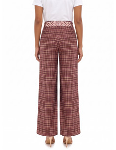 Pantaloni Palazzo Stile Patchwork Con Foulard In Vita Logato Rinascimento 2