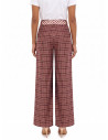Patchwork-style palazzo trousers with a logoed Rinascimento scarf at the waist