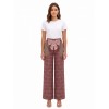 Pantalon palazzo style patchwork avec foulard à la taille orné du logo Rinascimento
