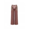 Pantalon palazzo style patchwork avec foulard à la taille orné du logo Rinascimento
