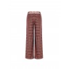 Pantalon palazzo style patchwork avec foulard à la taille orné du logo Rinascimento