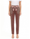 Straight-leg patchwork-style trousers in a viscose blend with a logoed Rinascimento scarf at the waist