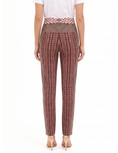 Straight-leg patchwork-style trousers in a viscose blend with a logoed Rinascimento scarf at the waist 2