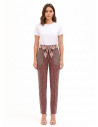 Straight-leg patchwork-style trousers in a viscose blend with a logoed Rinascimento scarf at the waist
