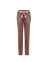 Straight-leg patchwork-style trousers in a viscose blend with a logoed Rinascimento scarf at the waist