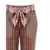 Pantalon droit style patchwork en mélange de viscose, avec foulard à logo à la taille « Rinascimento »