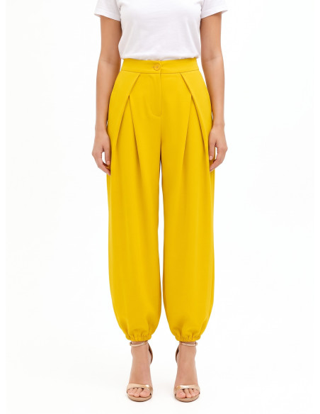 Pantalon ballon à plis croisés sur le devant « Rinascimento »