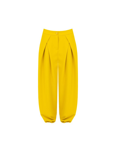 Rinascimento-style balloon trousers with cross-pleats at the front