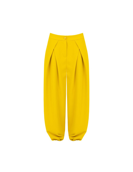 Rinascimento-style balloon trousers with cross-pleats at the front
