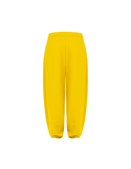 Rinascimento-style balloon trousers with cross-pleats at the front