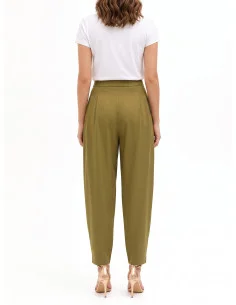 Rinascimento Balloon Trousers in Viscose Blend with Double Pleats 2