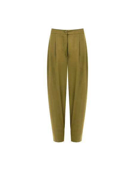 Rinascimento Balloon Trousers in Viscose Blend with Double Pleats