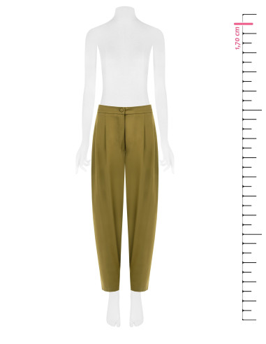 Rinascimento Balloon Trousers in Viscose Blend with Double Pleats