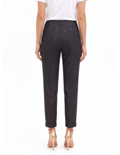 Rinascimento Cigarette-Style Denim Trousers with Turn-ups 2