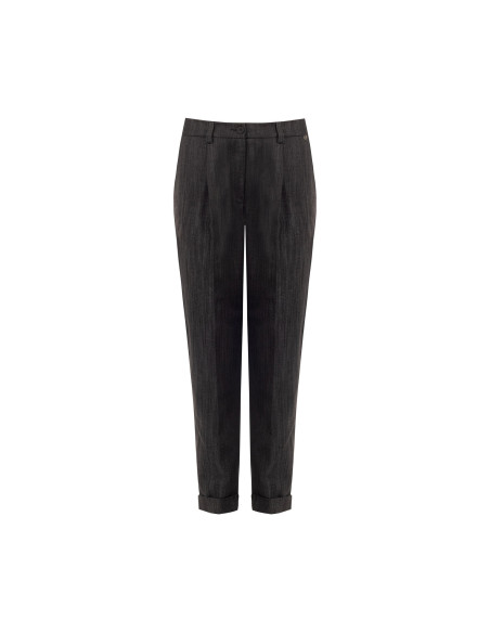 Rinascimento Cigarette-Style Denim Trousers with Turn-ups
