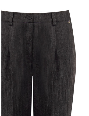 Rinascimento Cigarette-Style Denim Trousers with Turn-ups
