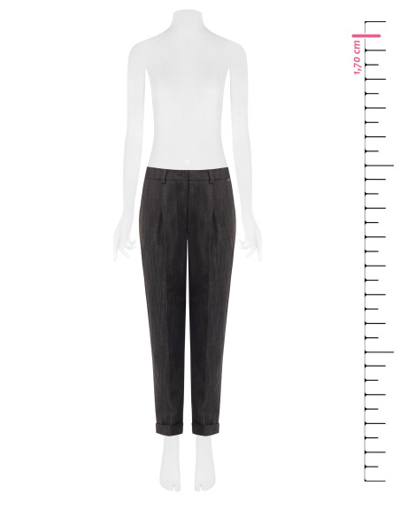 Pantalon cigarette en denim à revers « Rinascimento »