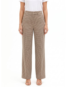 Pantalon palazzo à petits carreaux avec poches « Rinascimento »