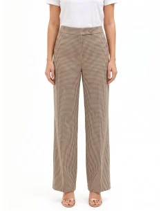 Small-Chequered Palazzo Trousers with Pockets by Rinascimento