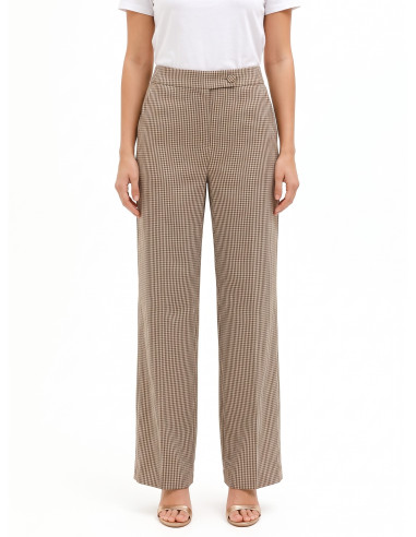 Small-Chequered Palazzo Trousers with Pockets by Rinascimento