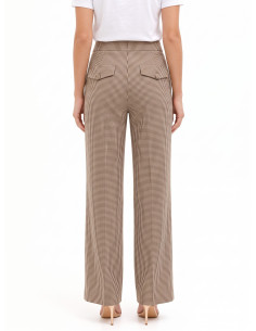 Pantalon palazzo à petits carreaux avec poches « Rinascimento » 2