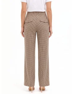 Pantalon palazzo à petits carreaux avec poches « Rinascimento » 2
