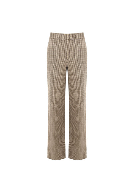 Small-Chequered Palazzo Trousers with Pockets by Rinascimento