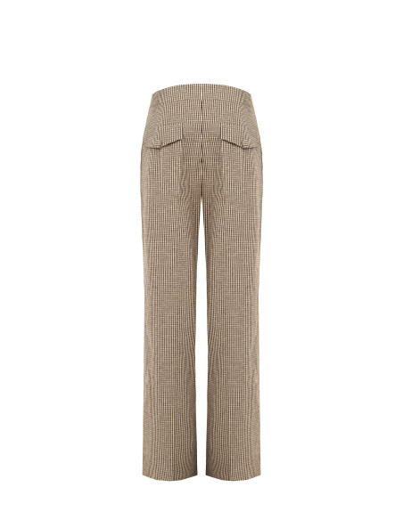 Small-Chequered Palazzo Trousers with Pockets by Rinascimento