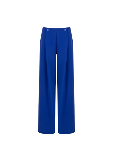Cadi-fabric palazzo trousers with pleats and tone-on-tone buttons by Rinascimento