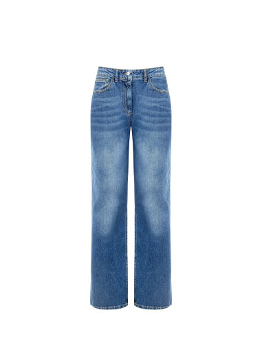 Straight-fit jeans with a logo patch on the back pocket – Rinascimento