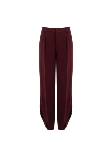 Pantalon ample en polyviscose avec bouton aux chevilles et pli à l'arrière « Rinascimento »