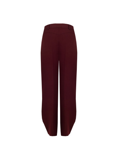 Wide-leg Polyviscose Trousers with a Button at the Ankles and a Back Pleat – Rinascimento