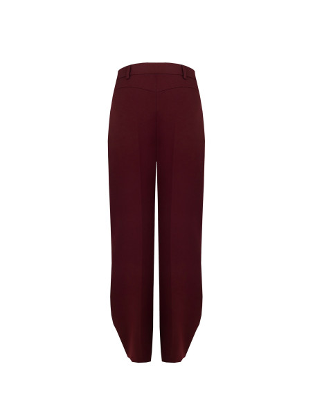 Wide-leg Polyviscose Trousers with a Button at the Ankles and a Back Pleat – Rinascimento