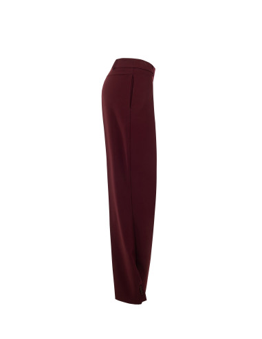 Wide-leg Polyviscose Trousers with a Button at the Ankles and a Back Pleat – Rinascimento