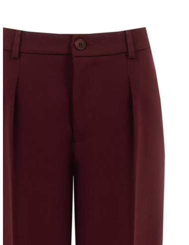 Pantalon ample en polyviscose avec bouton aux chevilles et pli à l'arrière « Rinascimento »