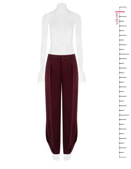 Wide-leg Polyviscose Trousers with a Button at the Ankles and a Back Pleat – Rinascimento