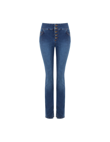 Jeans Skinny Elasticizzati Con Piccoli Spacchi Alle Caviglie Rinascimento
