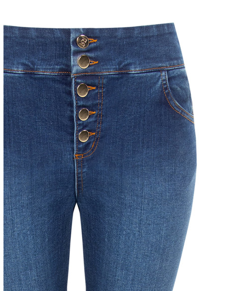 Jean skinny élastiqué avec de petites fentes aux chevilles « Rinascimento »
