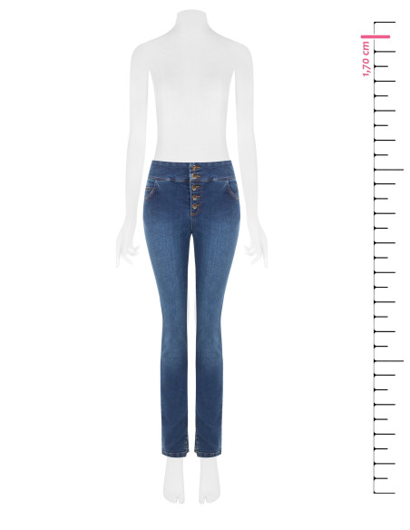 Rinascimento Stretch Skinny Jeans with Small Slits at the Ankles