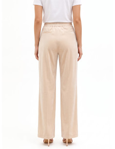 Pantalon palazzo en tissu velouté avec doubles pinces et poches « Rinascimento » 2