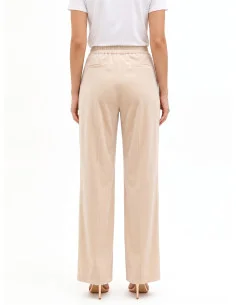 Pantalon palazzo en tissu velouté avec doubles pinces et poches « Rinascimento » 2
