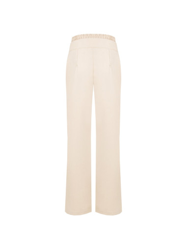 Pantalon palazzo en tissu velouté avec doubles pinces et poches « Rinascimento »