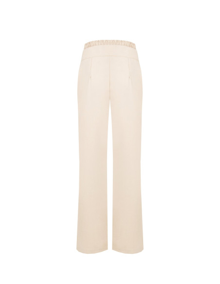 Velvety Palazzo Trousers with Double Pleats and ‘Rinascimento’ Pockets