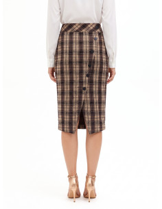 Jupe fourreau croisée en tweed avec boutons « Rinascimento » 2