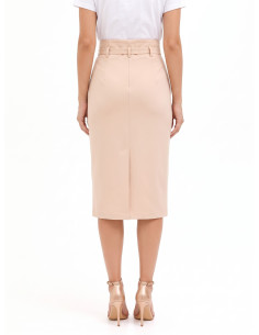Rinascimento Sheath Skirt with Matching Rigid Belt and Front Slit 2
