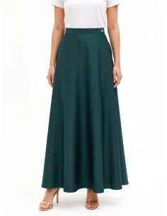 Jupe longue en satin avec poches « Rinascimento »
